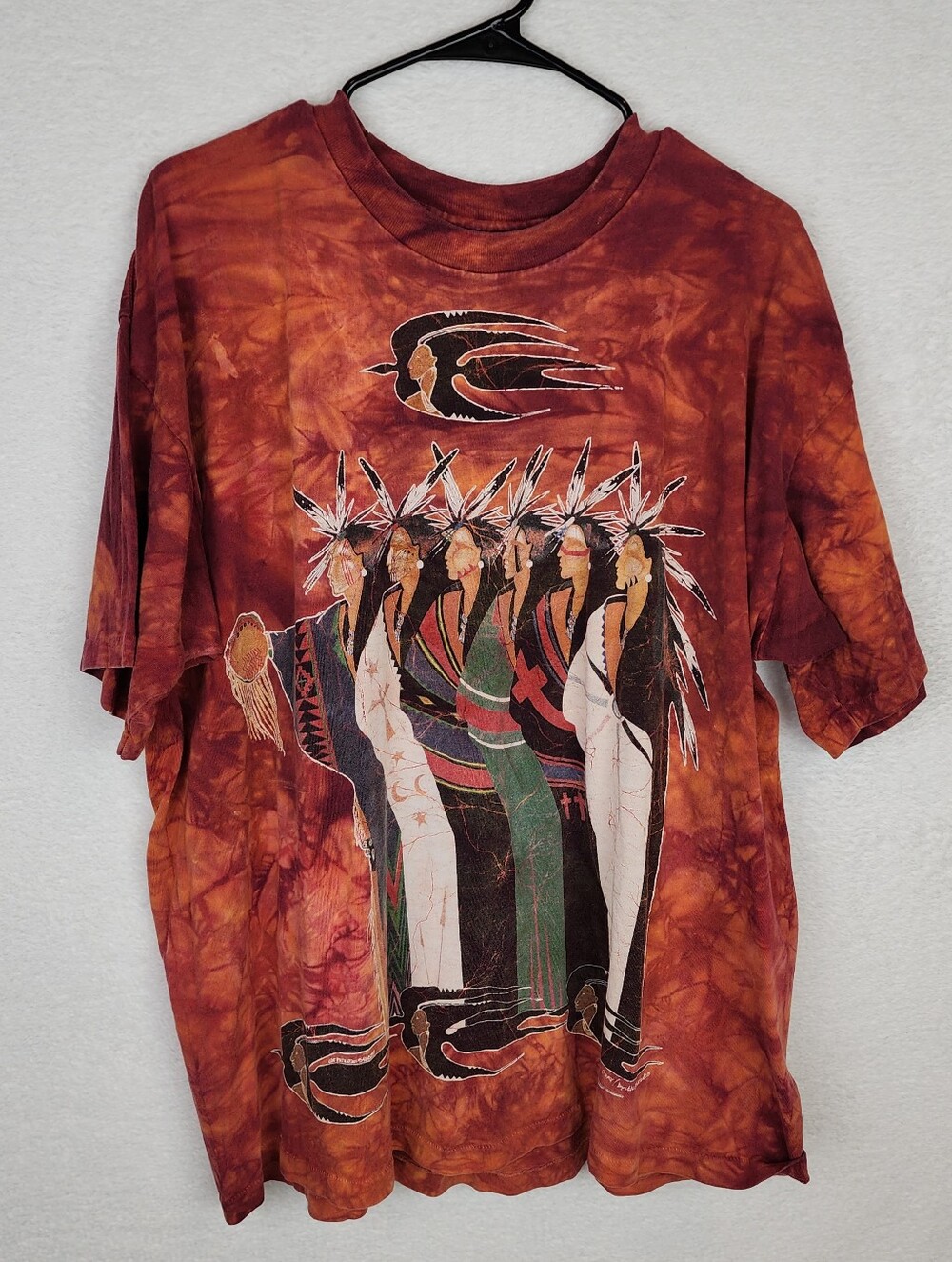 TENNESSEE RIVER Single Stitch 100% Cotton Native American Tie Dye Tee XXL